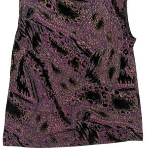 Women's Vintage Textured Leopard Purple And Black Tank